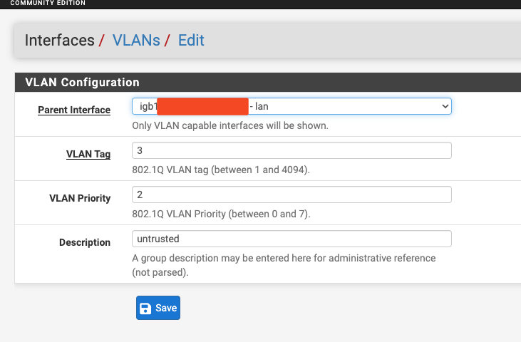 Create the VLAN